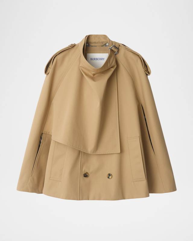 Double-Breasted Short Trench Cap